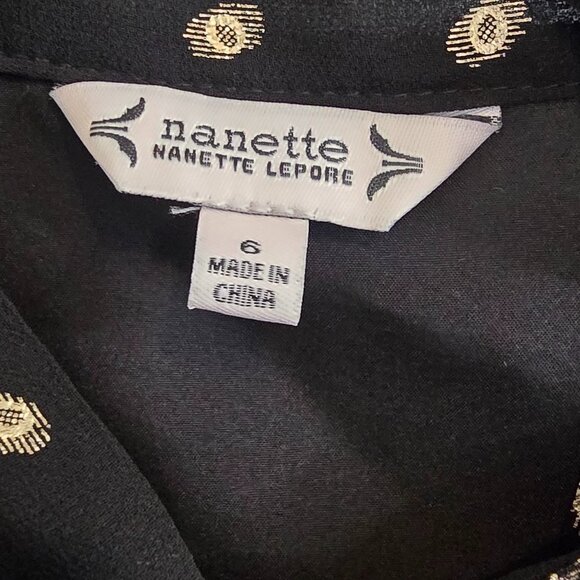 Nanette Lepore Long Sleeve Dress - Black with Gold Dots - Picture 10 of 10